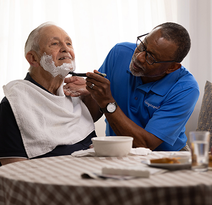 Hero image showcasing Visiting Angels caregivers in a compassionate and supportive setting.